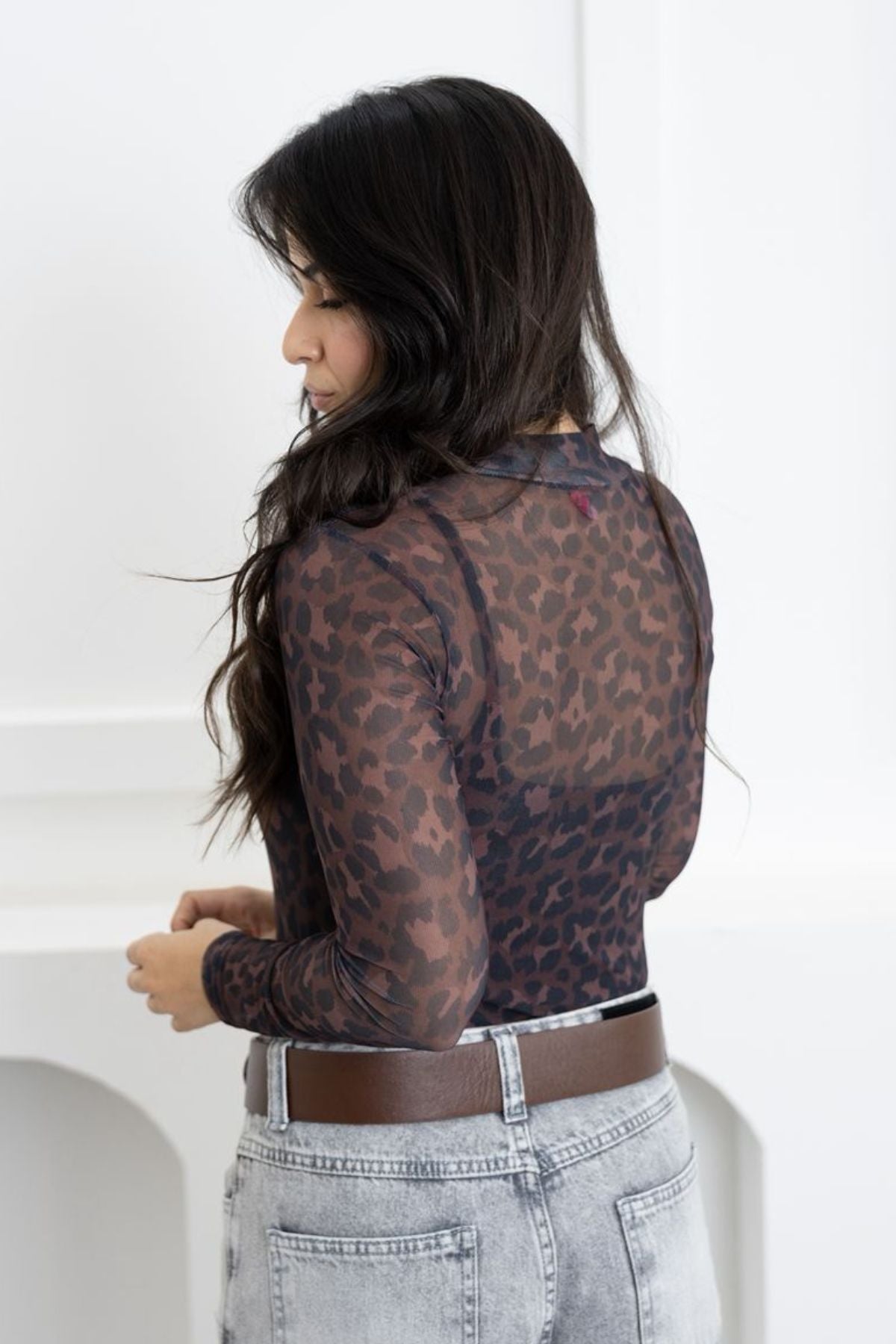 BLUSA DE TULE MANGA LONGA COM REGATA
