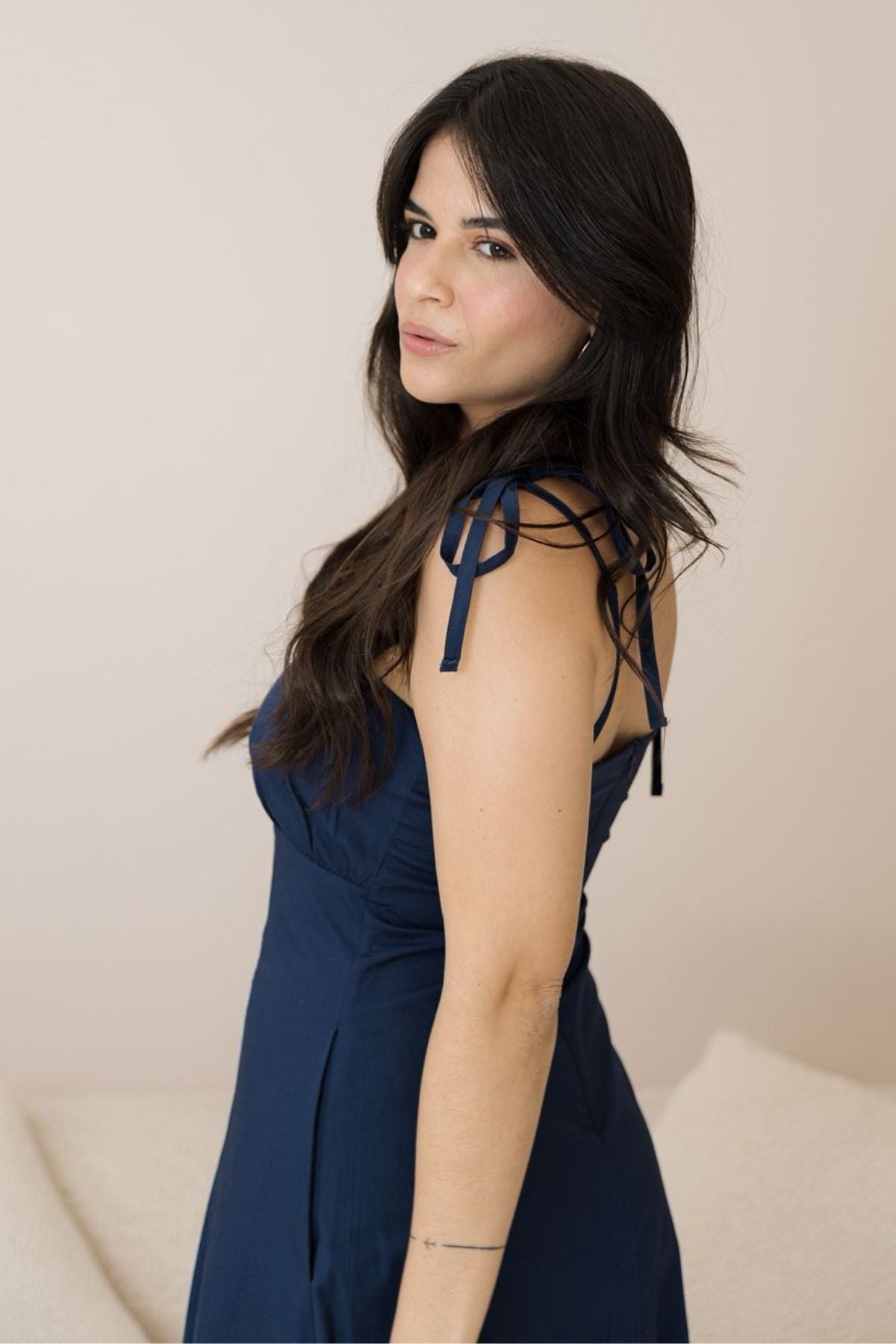 VESTIDO MIDI C/ALÇA FINA - TRICOLINE