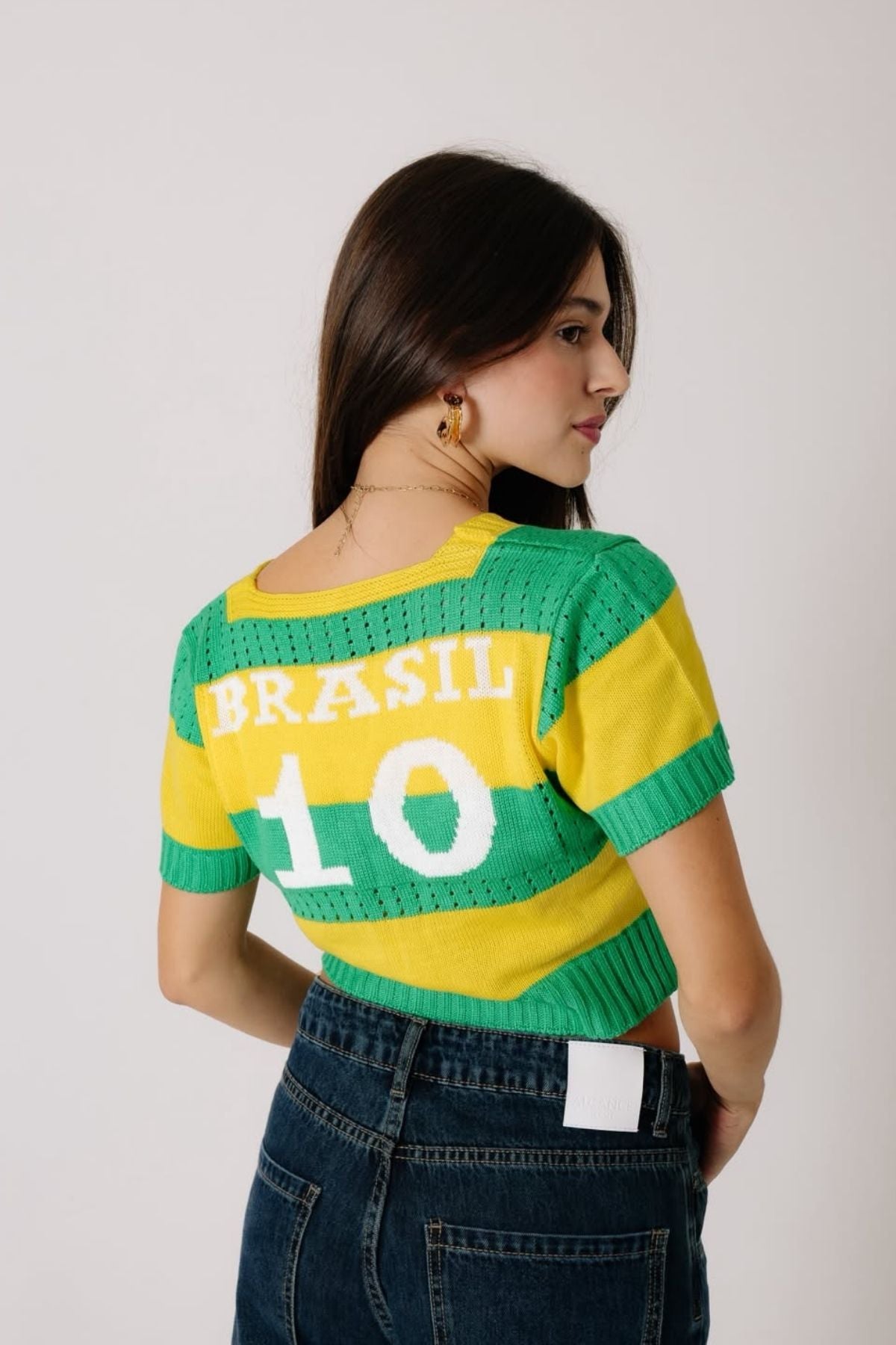 CROPPED MANGA CURTA - BRASIL
