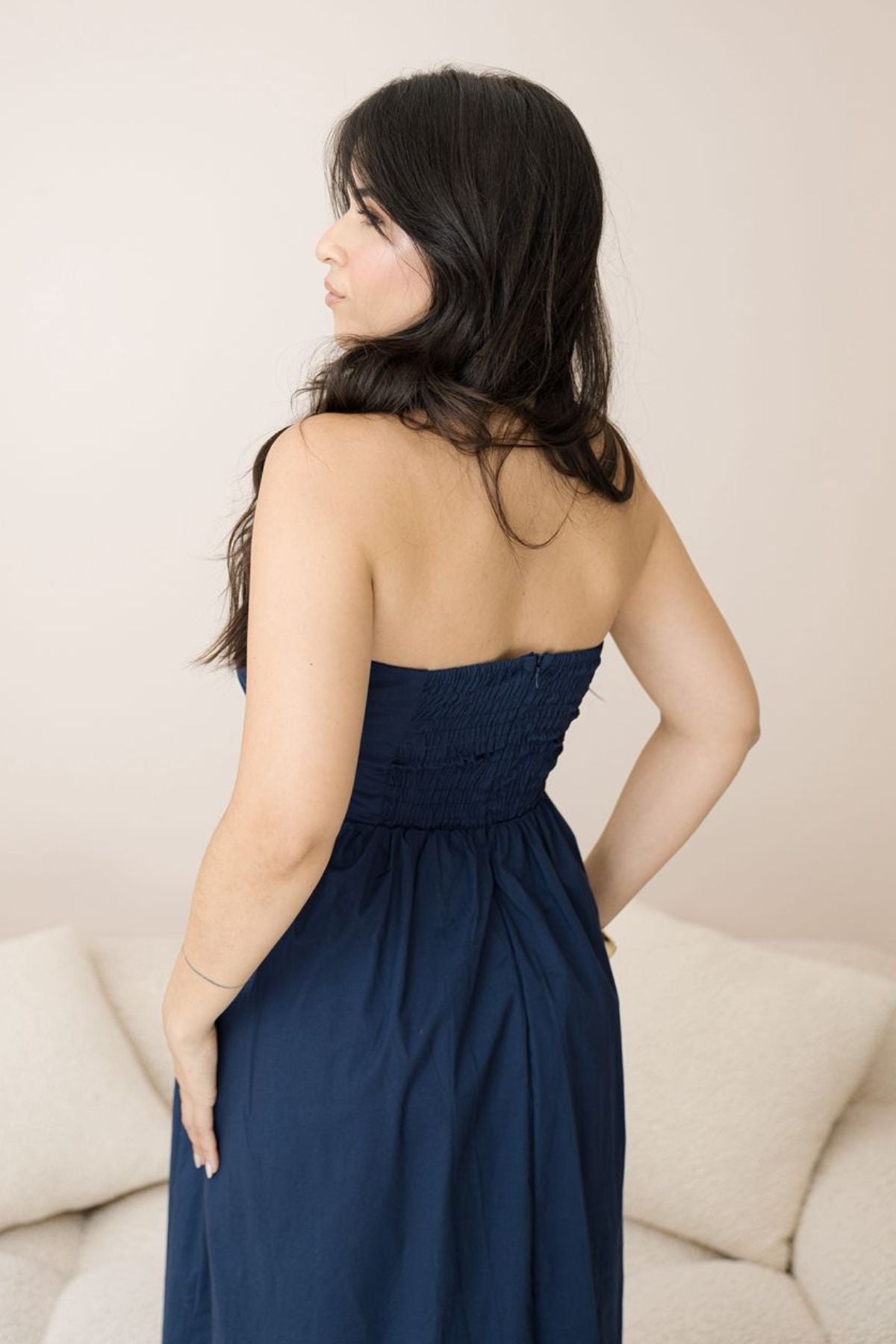 VESTIDO MIDI TOMARA QUE CAIA - TRICOLINE