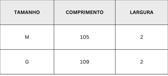 Tabela de medidas - CINTO FIVVY - 100% COURO