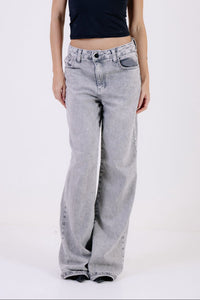 CALÇA JEANS WIDE LEG - MARMORIZADA