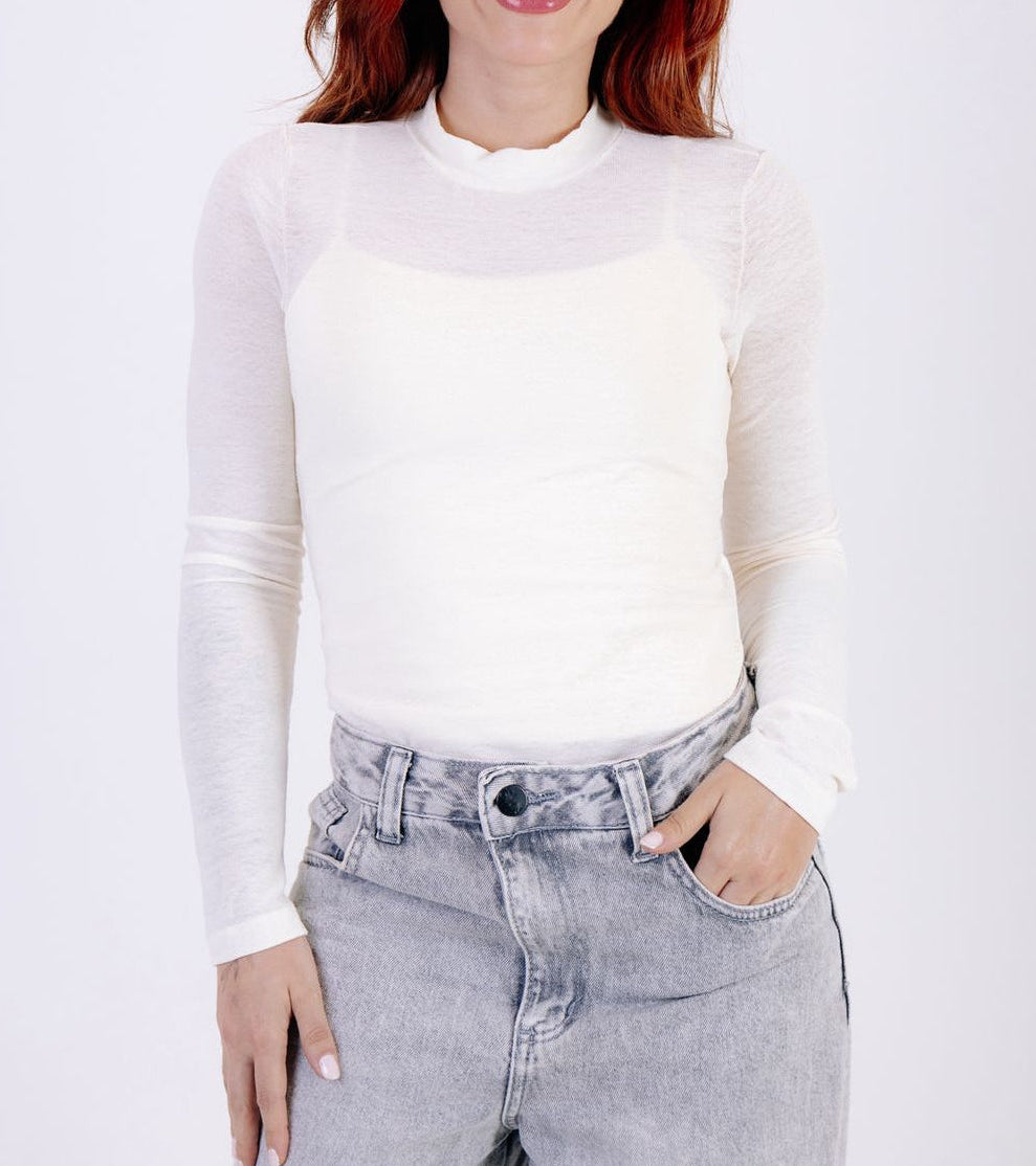 BLUSA MANGA LONGA SLIM MALHA
