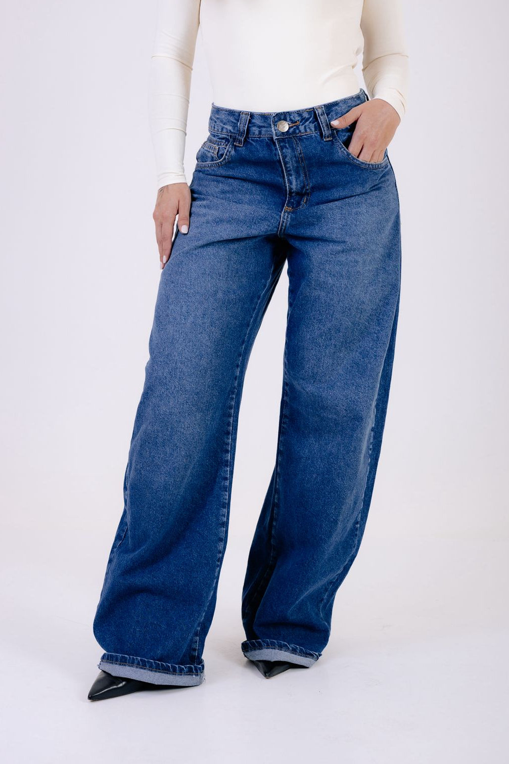 CALÇA JEANS MODELO BALLON