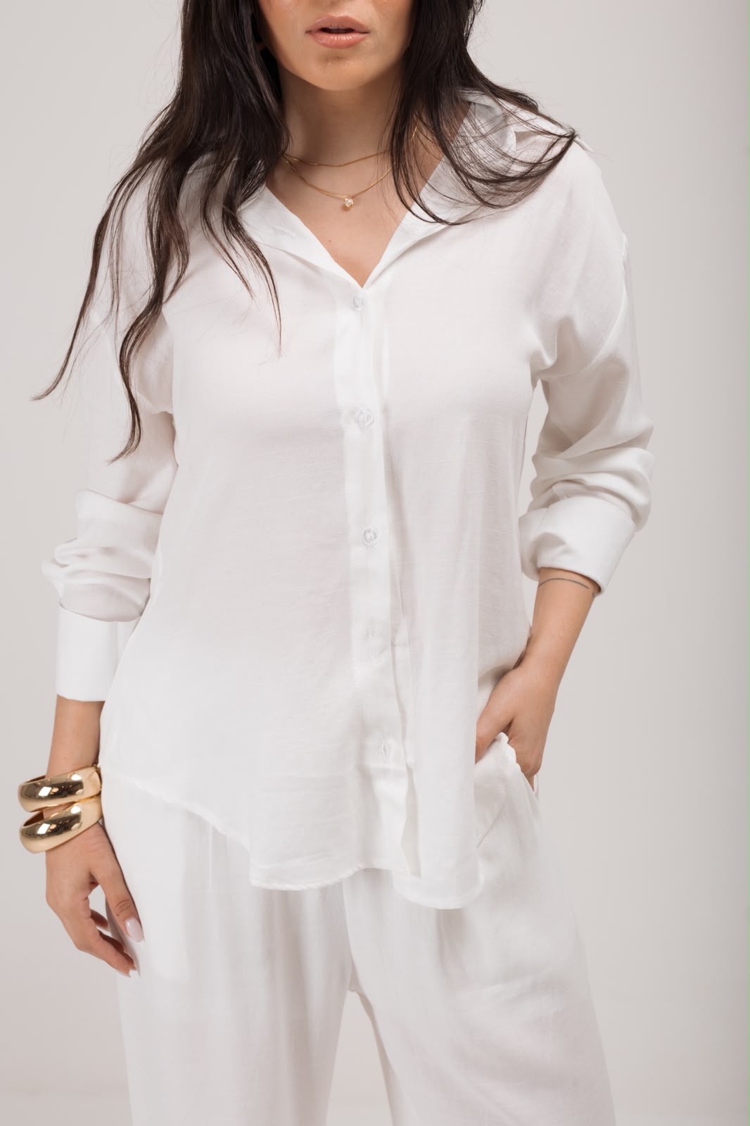 CONJUNTO DE CAMISA MANGA LONGA E CALÇA PANTALONA