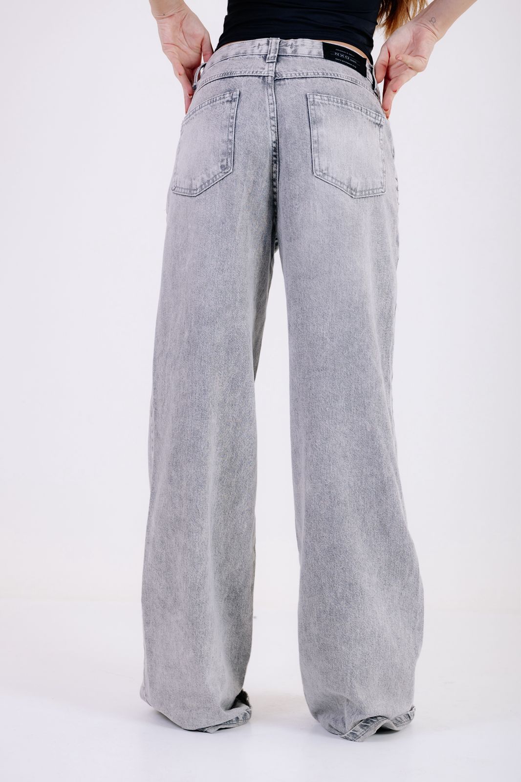 CALÇA JEANS WIDE LEG - MARMORIZADA