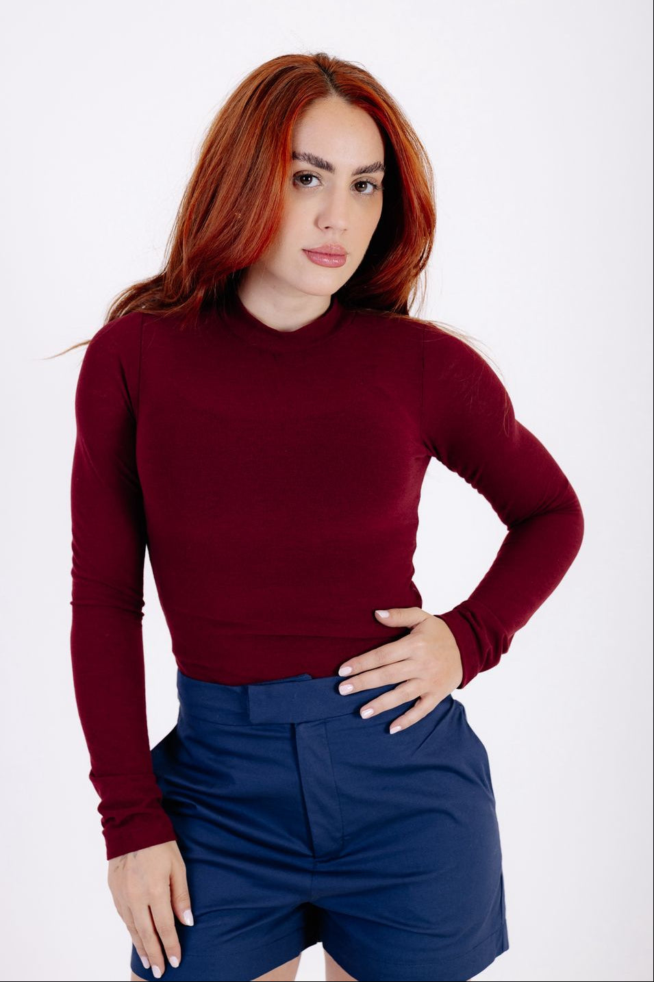 BLUSA MANGA LONGA SLIM MALHA
