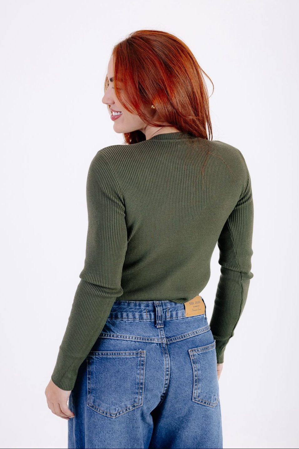BLUSA MANGA LONGA COM GOLA CARECA