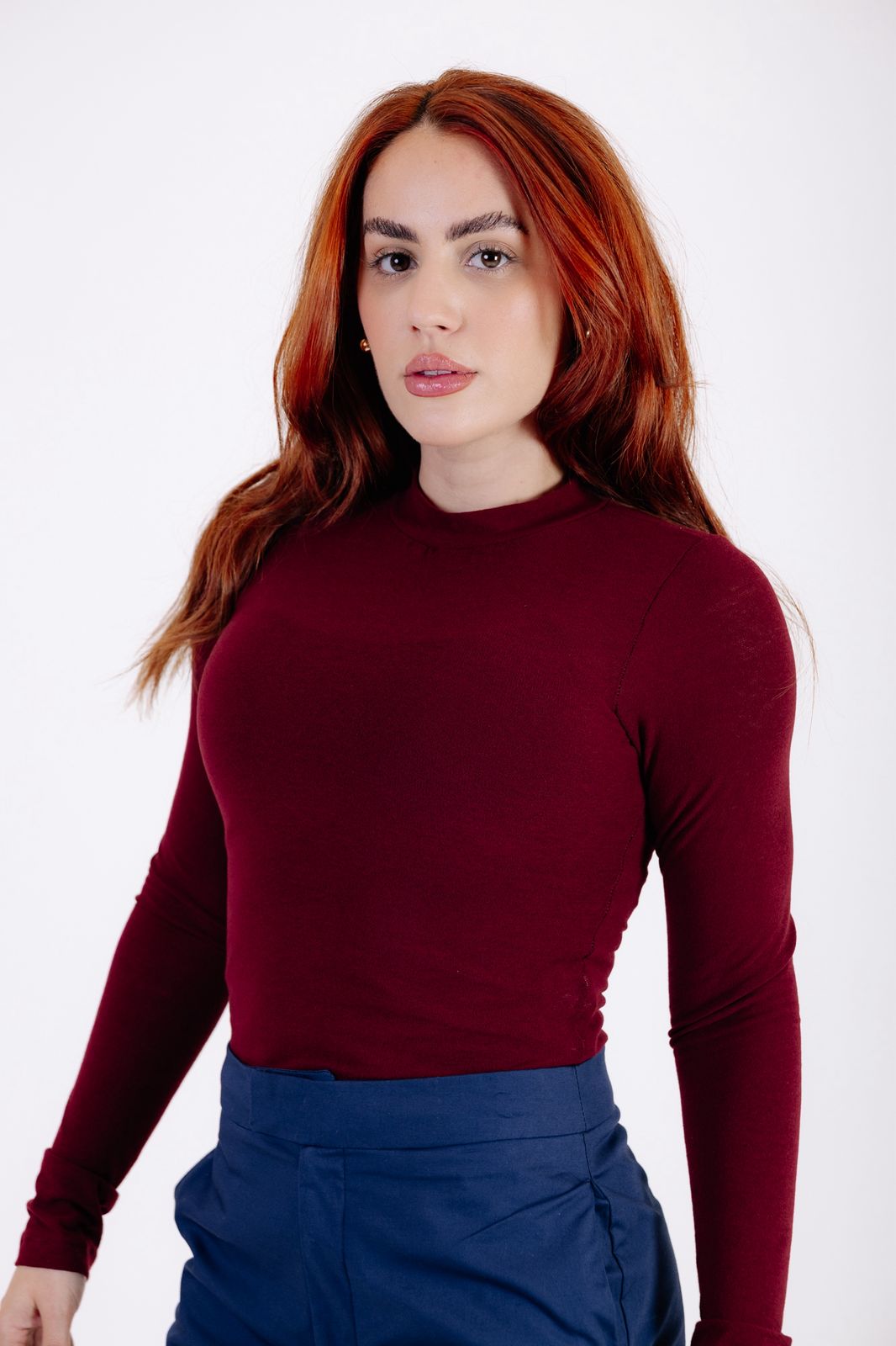 BLUSA MANGA LONGA SLIM MALHA
