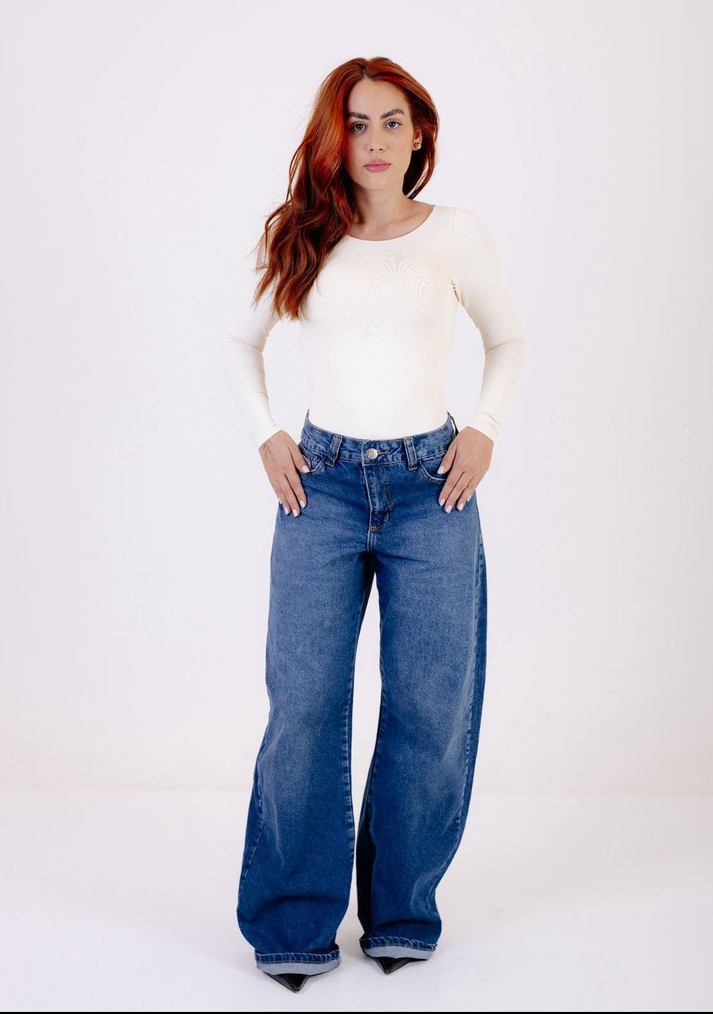 CALÇA JEANS MODELO BALLON