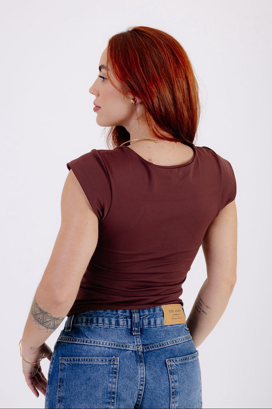 BLUSA MANGA DECOTE QUADRADO FORRO DUPLO