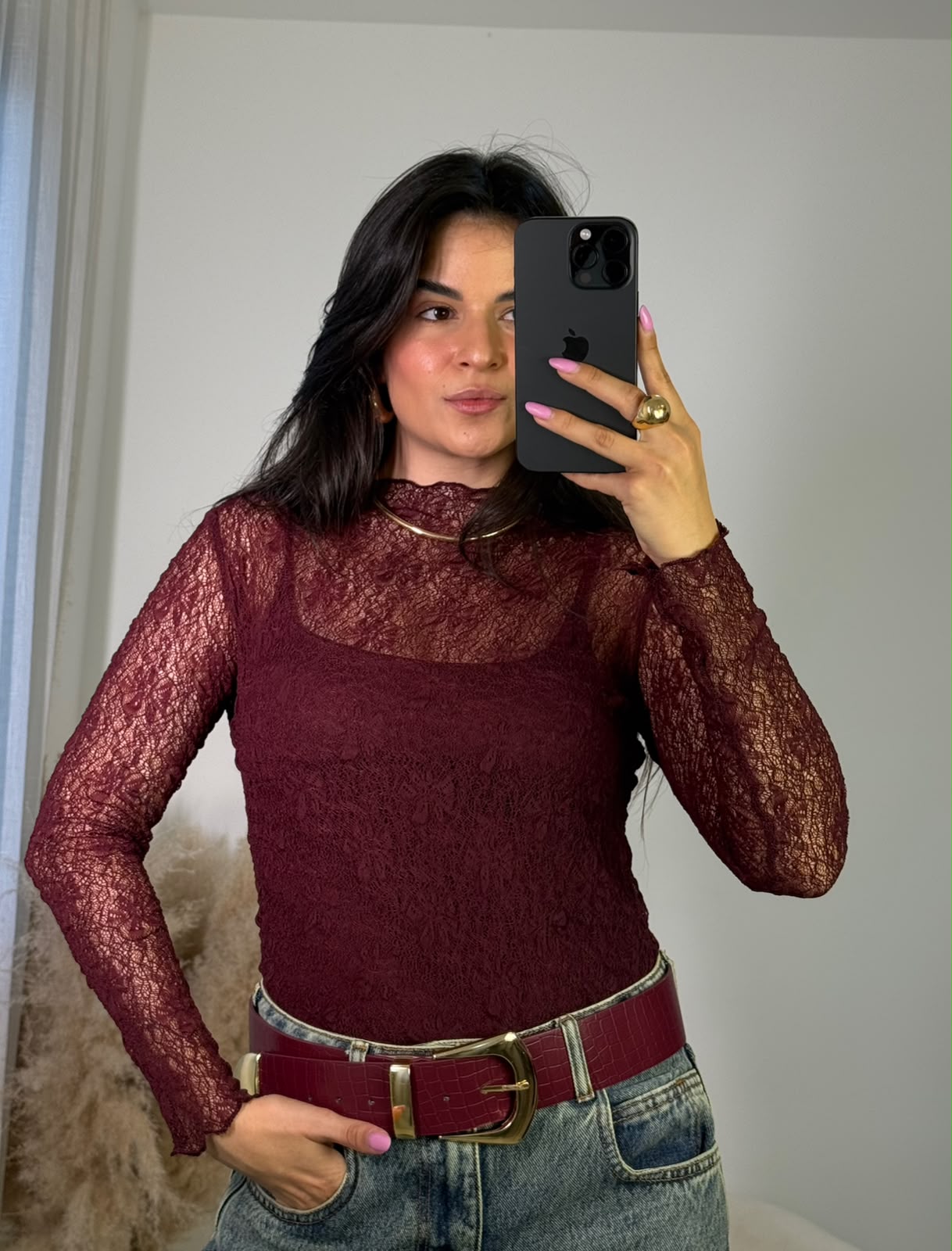BLUSA MANGA LONGA DE RENDA