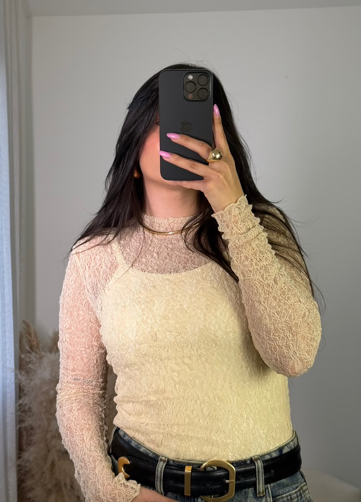 BLUSA MANGA LONGA DE RENDA
