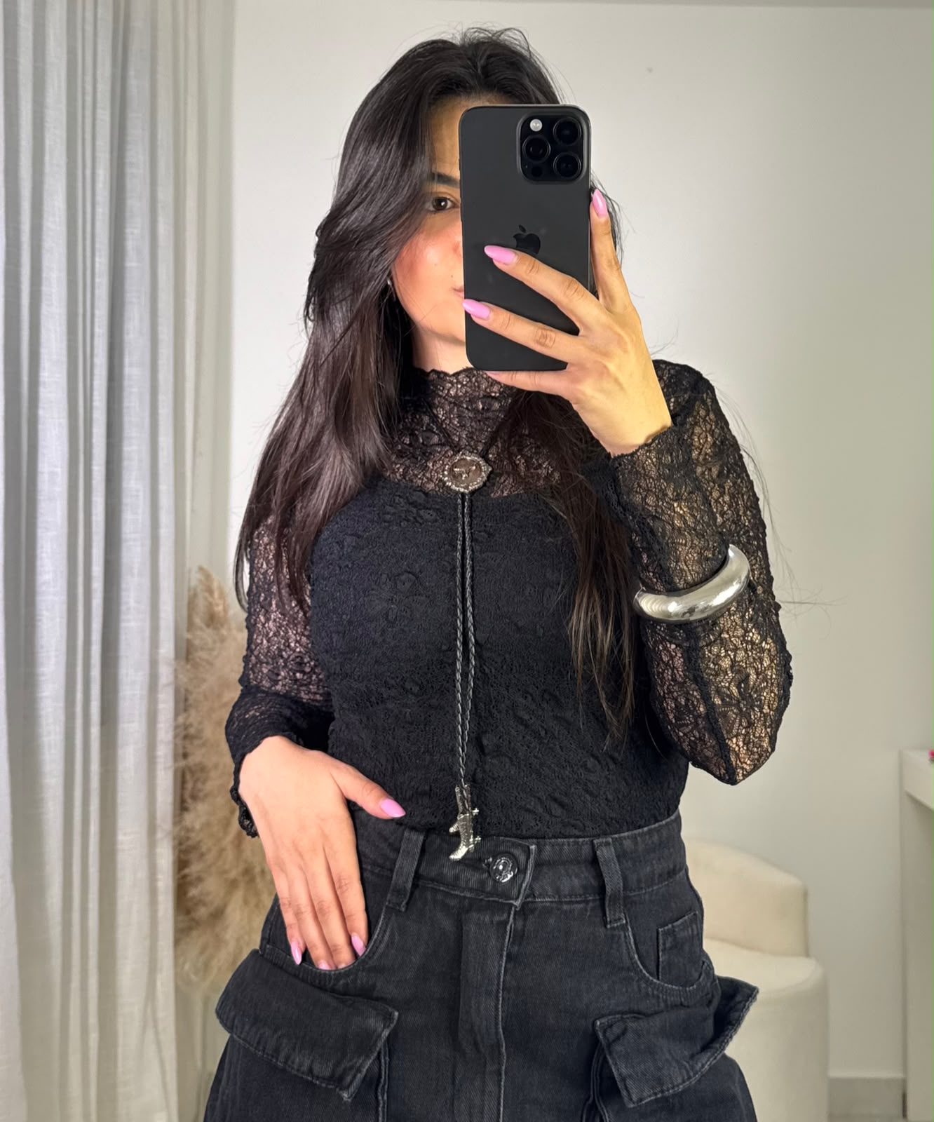 BLUSA MANGA LONGA DE RENDA