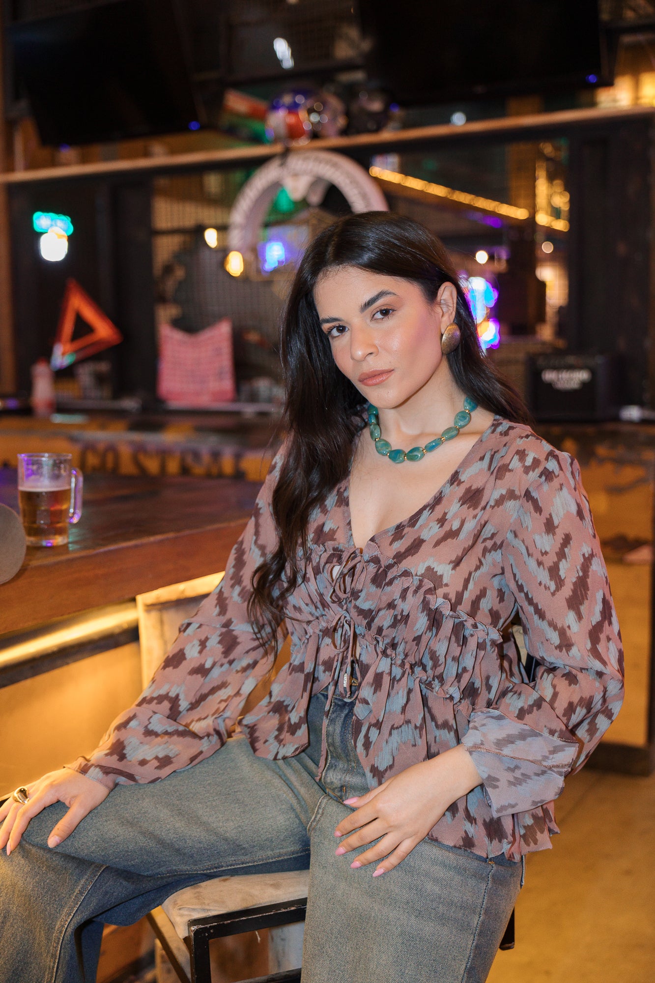 BLUSA BABADO CHIFFON
