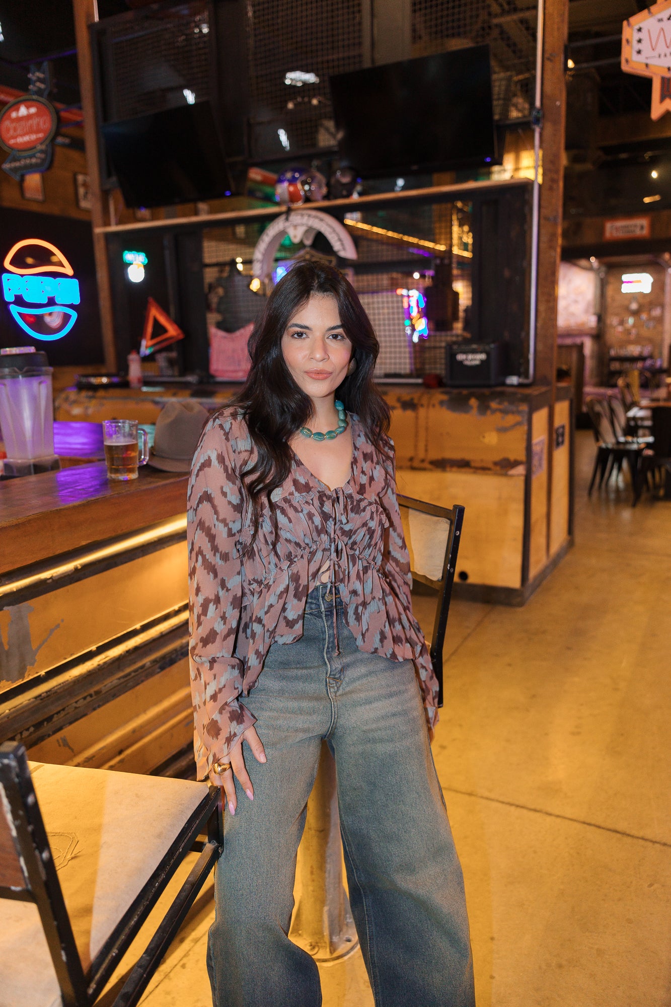 BLUSA BABADO CHIFFON