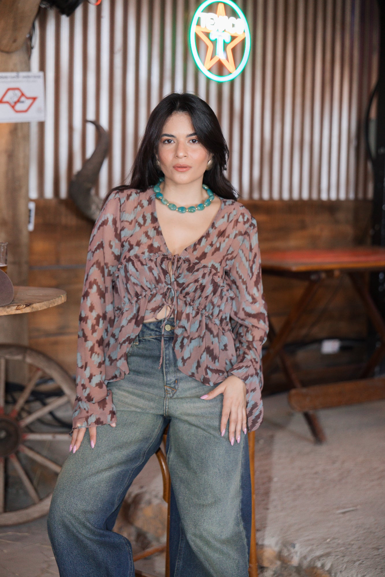BLUSA BABADO CHIFFON