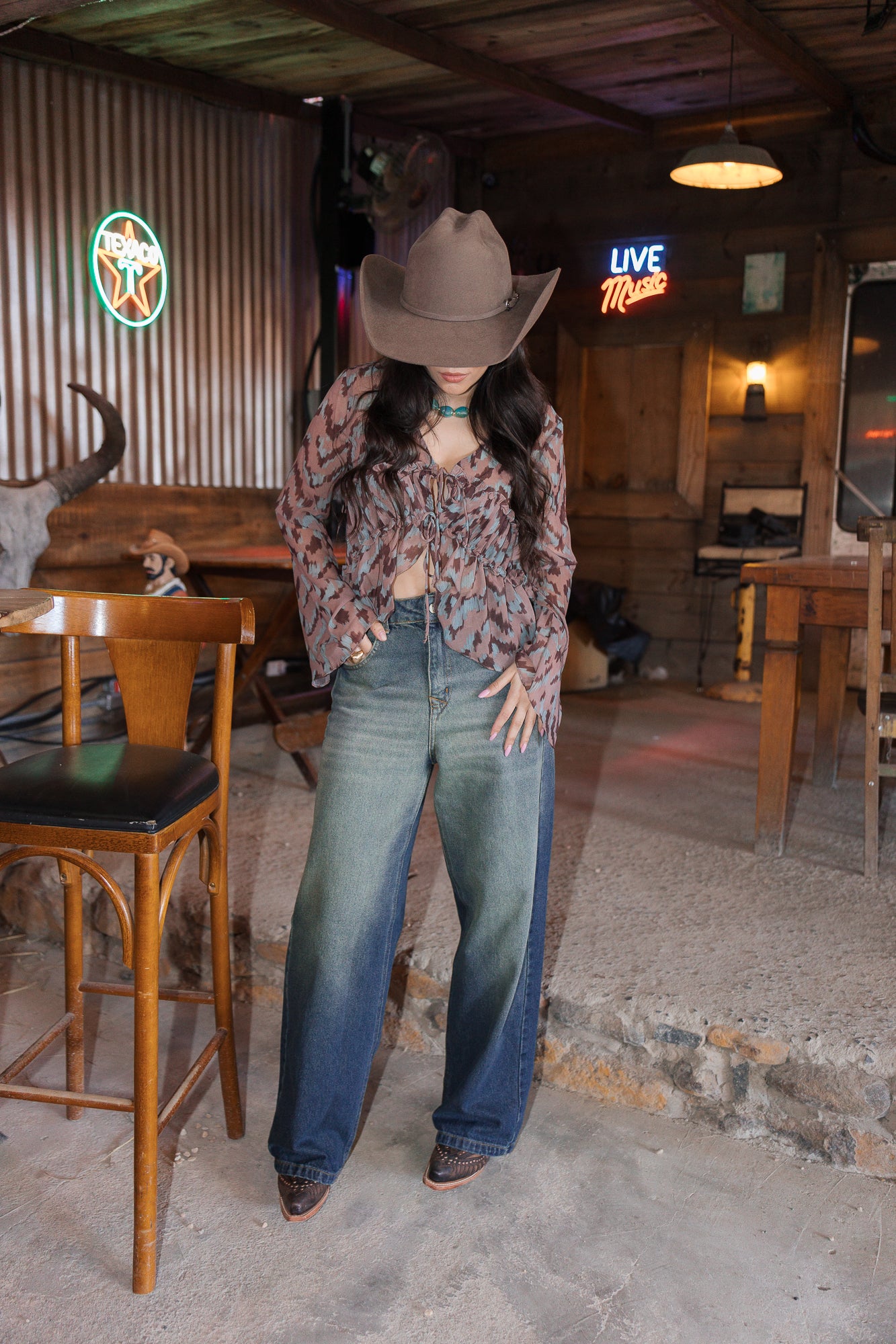 BLUSA BABADO CHIFFON